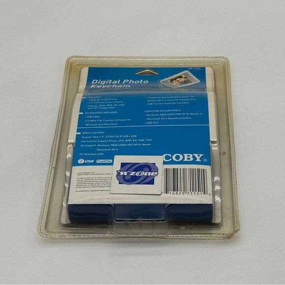 Digital Photo Keychain Key Ring LCD Screen USB DP151 60 Photos 2009 NIB COBY - Picture 2 of 4